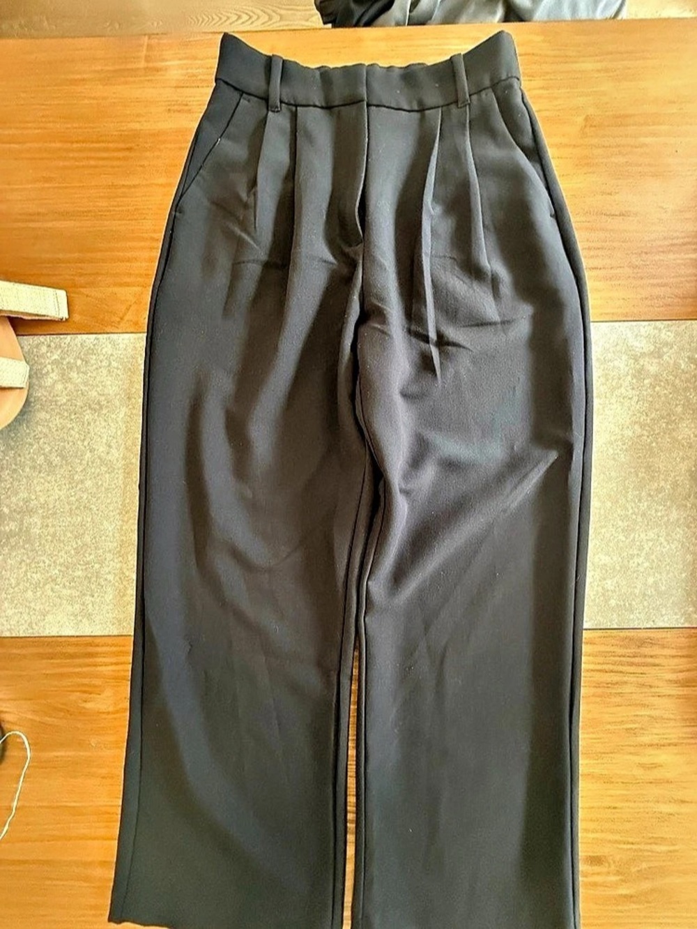 Abercrombie & Fitch Curve Love A&F Sloane Tailored Wide Leg Pant Sloane Black